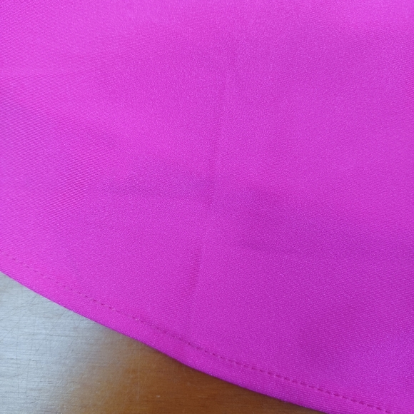 La Femme Strappy Back Jersey Gown SZ 4 Women Hot Pink Deep V Neck Wedding Guest - Picture 8 of 14